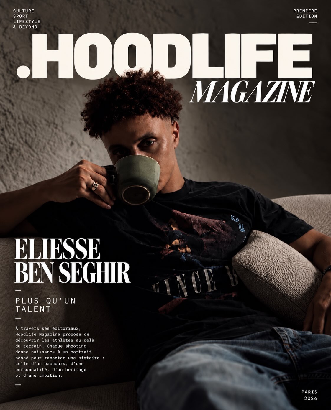 Eliesse Ben Seghir en couverture de Hoodlife Magazine